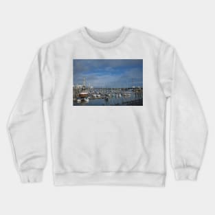 The Marina at Blyth South Harbour, Northumberland Crewneck Sweatshirt